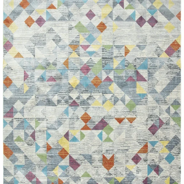 Covor din polipropilena model abstract Amelie Rhombus Grey 7 mm 80x150 cm AMEL0801500012