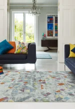 Covor din polipropilena model abstract Amelie Rhombus Grey 7 mm 80x150 cm AMEL0801500012
