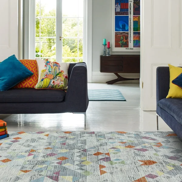 Covor din polipropilena model abstract Amelie Rhombus Grey 7 mm 80x150 cm AMEL0801500012