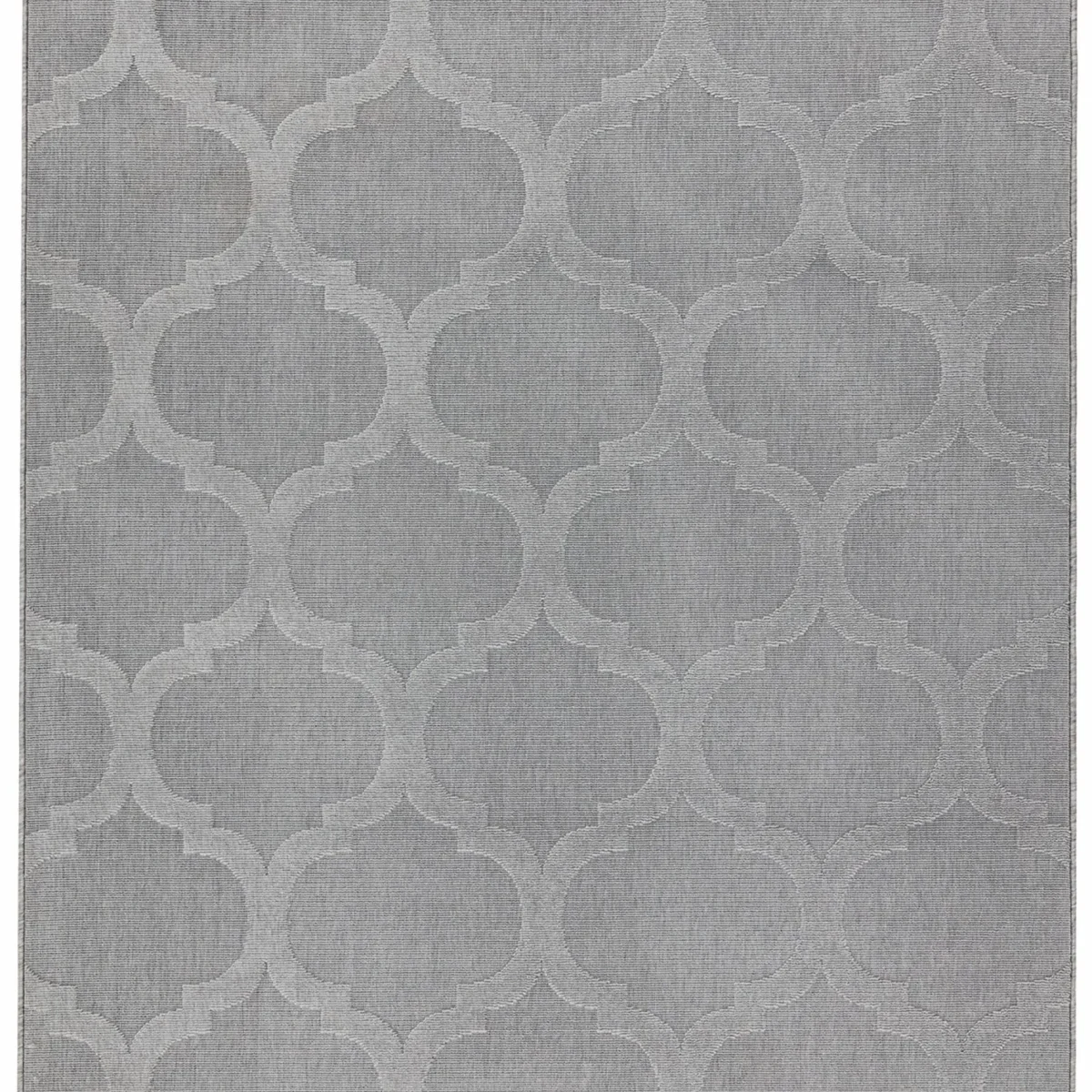 Covor gri din polipropilena modern outdoor model geometric 3d Antibes Grey Trellis 6 mm 80x150 cm ANTB080150AN01