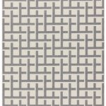 Covor alb gri din polipropilena modern outdoor model geometric 3d Antibes White Grey Grid 6 mm 120×170 cm ANTB120170AN03