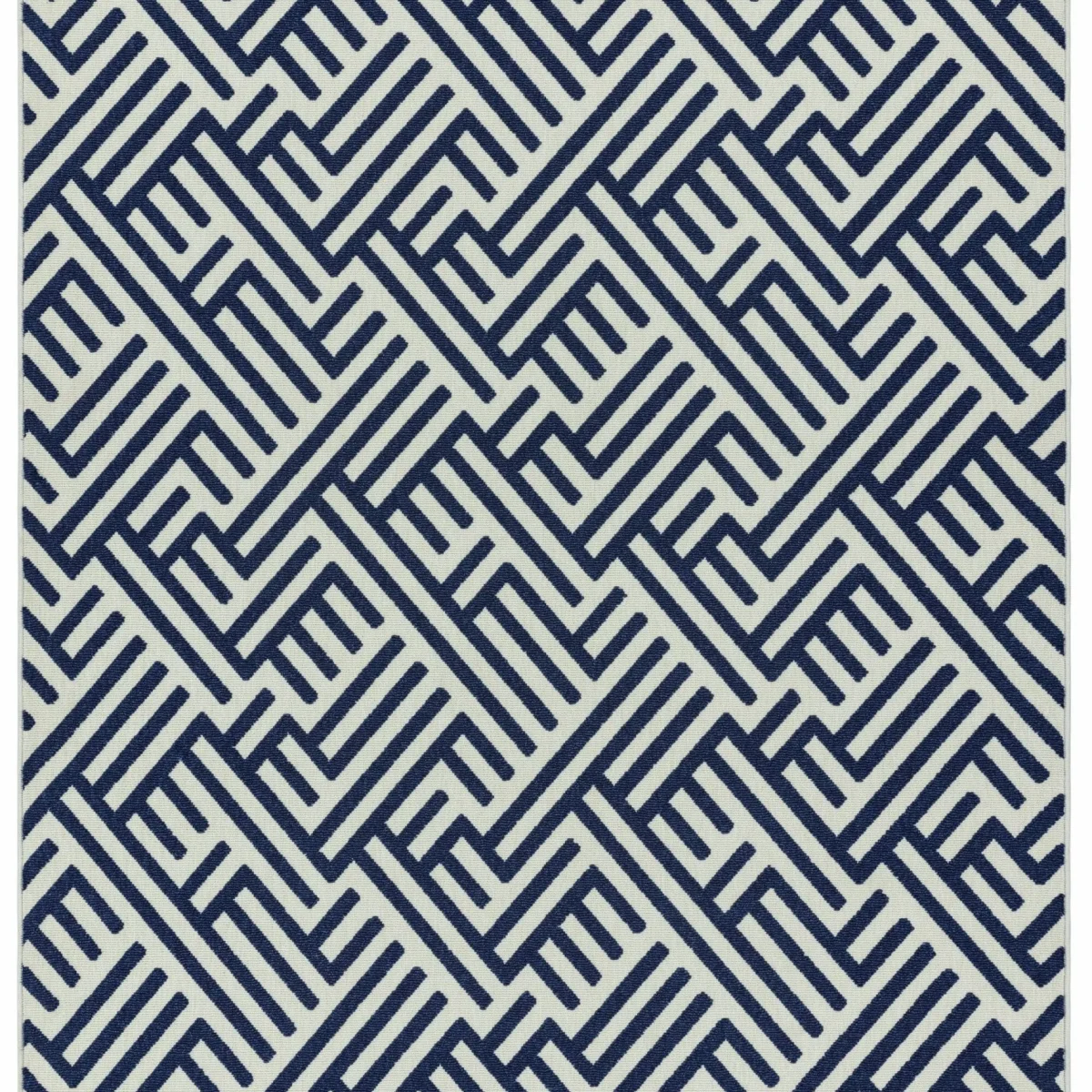 Covor albastru alb geometric Antibes Asiatic London 80x150 cm