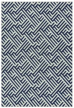 Covor albastru alb geometric Antibes Asiatic London 80x150 cm