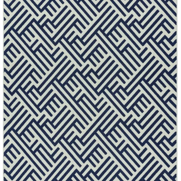 Covor albastru alb geometric Antibes Asiatic London 80x150 cm