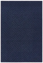Covor albastru din polipropilena modern outdoor model geometric 3d Antibes Blue Linear 6 mm 80x150 cm ANTB080150AN05