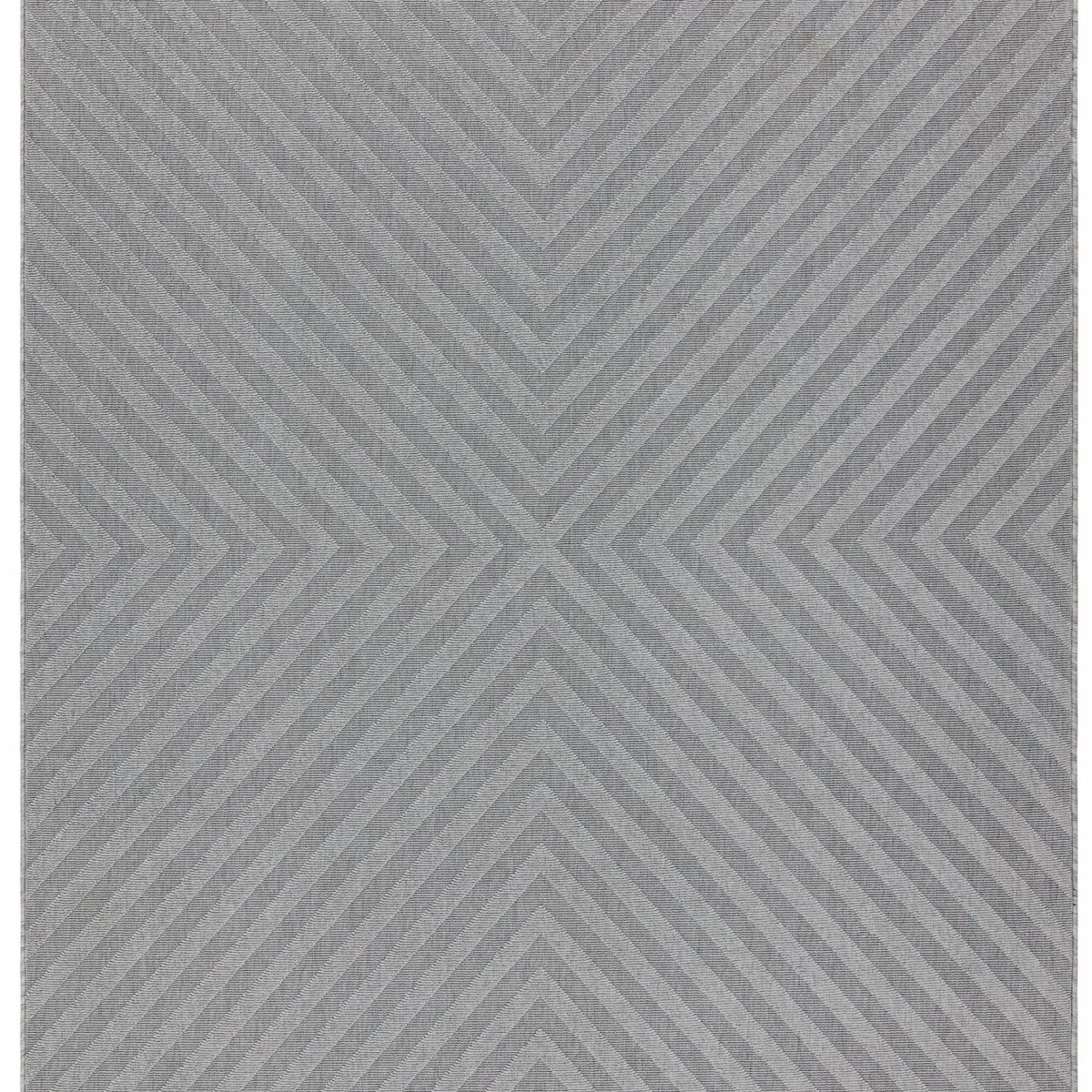 Covor gri din polipropilena modern outdoor model geometric 3d Antibes Light Grey Arrow 6 mm 80x150 cm ANTB080150AN07