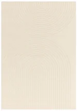 Covor alb din polipropilena modern outdoor model geometric 3d Antibes White Deco 6 mm 80x150 cm ANTB080150AN08
