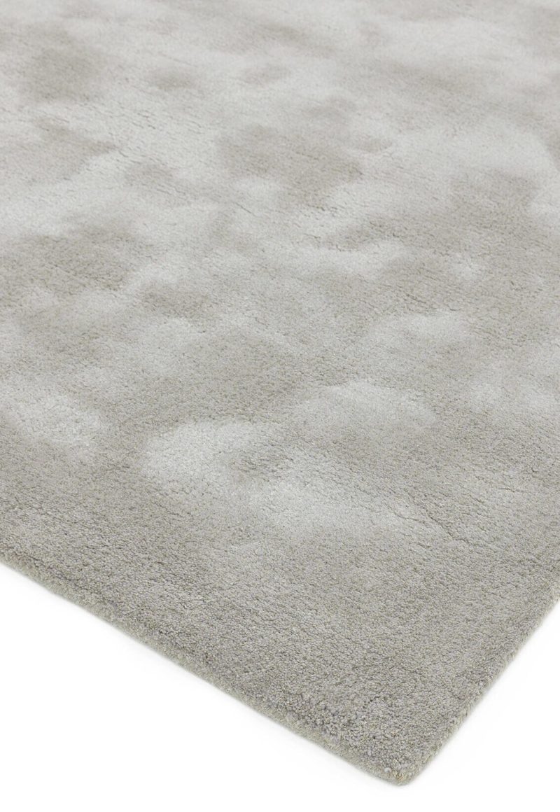 Covor gri din lana viscoza lucrat manual modern model uni Aran Feather Grey 20 mm 160x230 cm ARAN160230FEAT - imagine 3