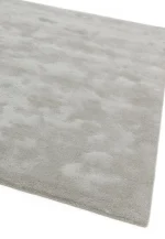 Covor gri din lana viscoza lucrat manual modern model uni Aran Feather Grey 20 mm 160x230 cm ARAN160230FEAT