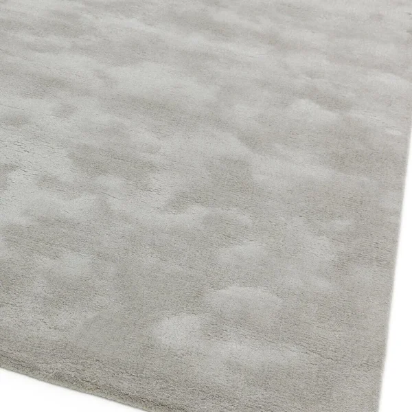 Covor gri din lana viscoza lucrat manual modern model uni Aran Feather Grey 20 mm 160x230 cm ARAN160230FEAT