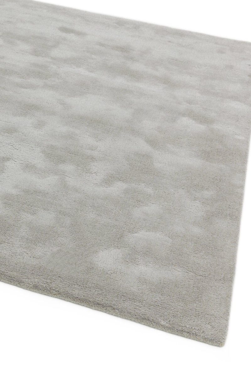 Covor gri din lana viscoza lucrat manual modern model uni Aran Feather Grey 20 mm 160x230 cm ARAN160230FEAT - imagine 2