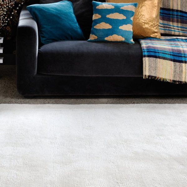 Covor ivory din lana viscoza lucrat manual modern model uni Aran Ivory 20 mm 120x180 cm ARAN120180IVOR