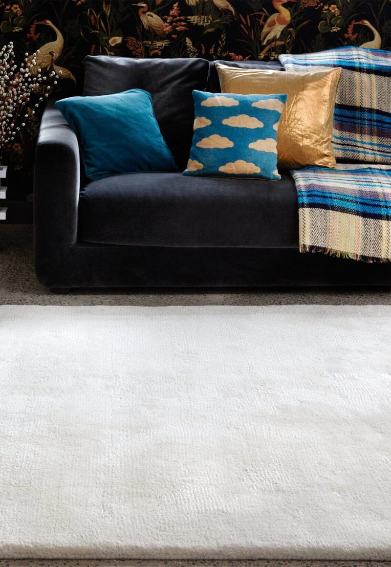 Covor ivory din lana viscoza lucrat manual modern model uni Aran Ivory 20 mm 160x230 cm ARAN160230IVOR - imagine 2