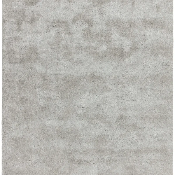 Covor gri din lana viscoza lucrat manual modern model uni Aran Feather Grey 20 mm 160x230 cm ARAN160230FEAT