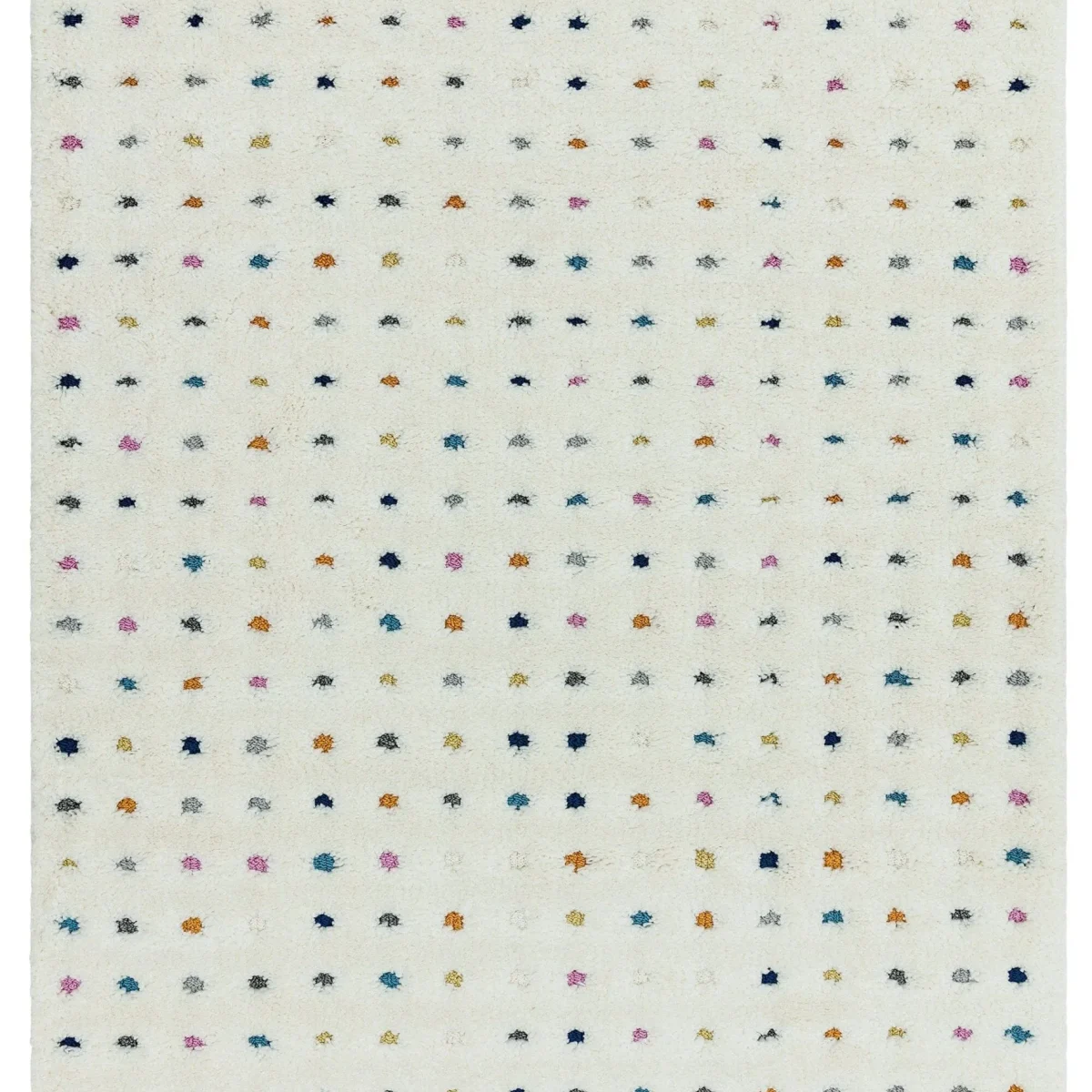 Covor pufos din polipropilena shaggy model morroccan geometric boho Ariana Dotty Multi 30 mm 80x150 cm ARIA0801500002
