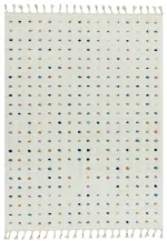 Covor pufos din polipropilena shaggy model morroccan geometric boho Ariana Dotty Multi 30 mm 80x150 cm ARIA0801500002