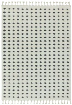 Covor pufos din polipropilena shaggy model morroccan geometric boho Ariana Dotty Grey 30 mm 80x150 cm ARIA0801500005