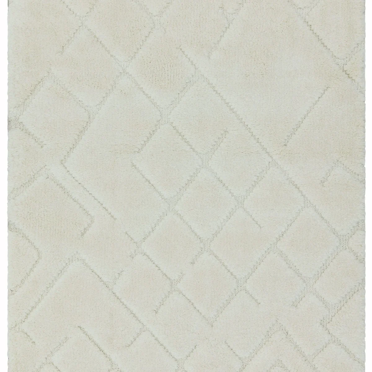 Covor pufos din polipropilena shaggy model morroccan geometric boho Ariana Vanilla 30 mm 80x150 cm ARIA0801500004