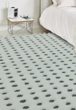Covor pufos din polipropilena shaggy model morroccan geometric boho Ariana Dotty Grey 30 mm 80x150 cm ARIA0801500005