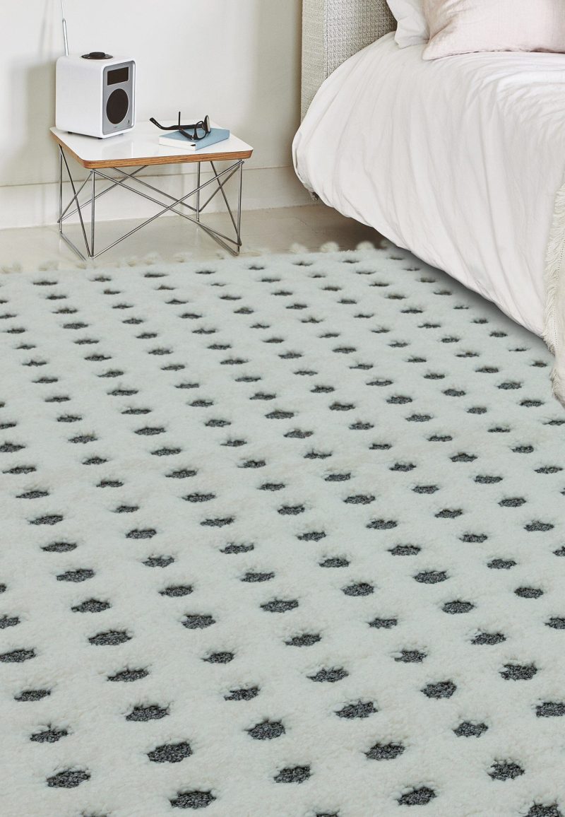 Covor pufos din polipropilena shaggy model morroccan geometric boho Ariana Dotty Grey 30 mm 200x290 cm ARIA2002900005 - imagine 2