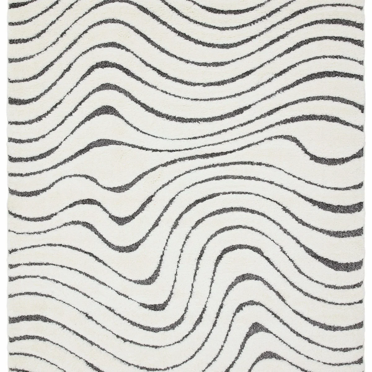Covor pufos din polipropilena shaggy model morroccan geometric boho Ariana Ripple 30 mm 80x150 cm ARIA0801500010