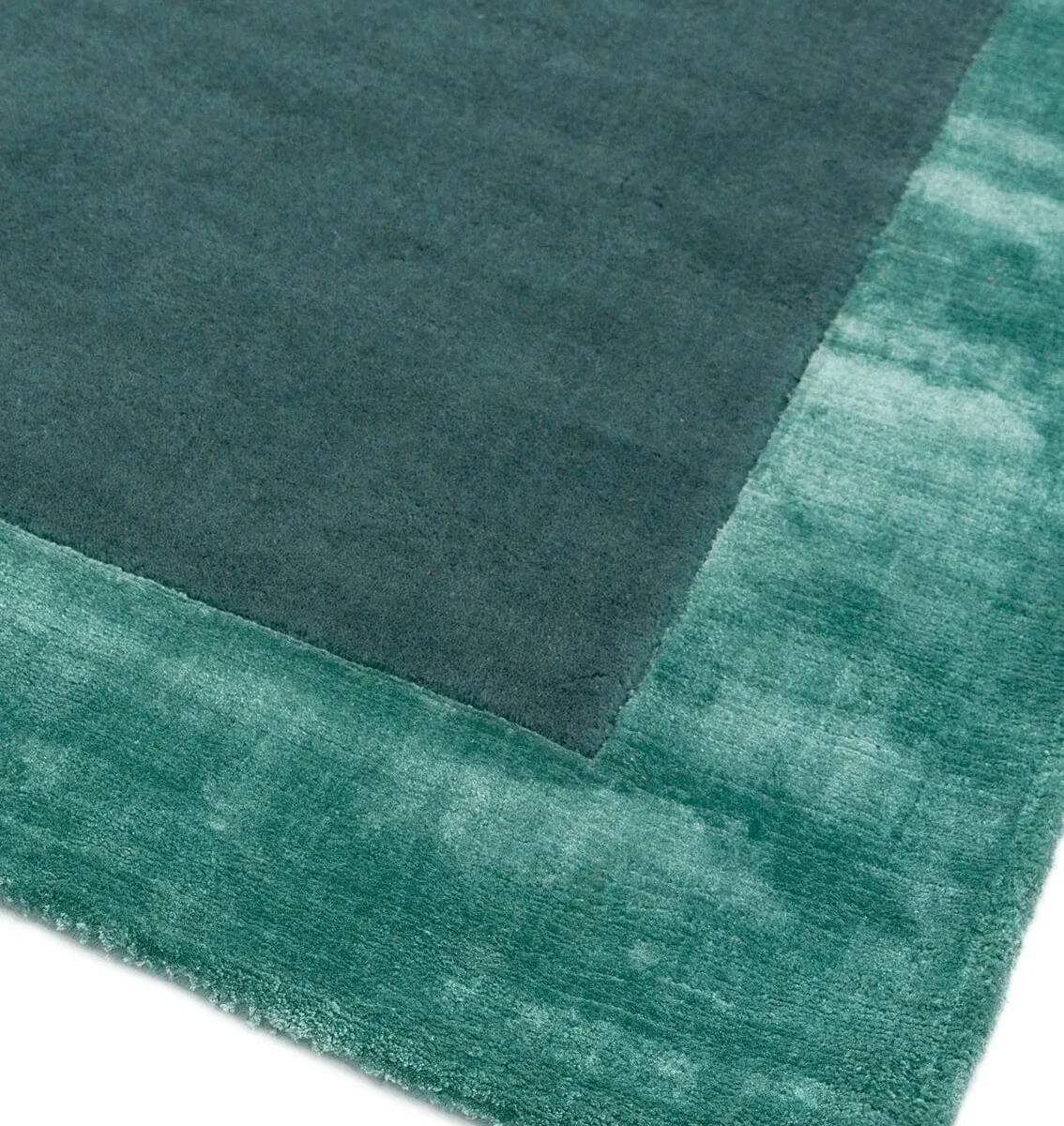 Covor pufos, albastru aqua, lana viscoza, Ascot Aqua Blue, 120x170