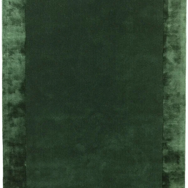 Covor pufos verde din lana viscoza lucrat manual modern model uni Ascot Green 10 mm 80x150 cm ASCO080150GREE