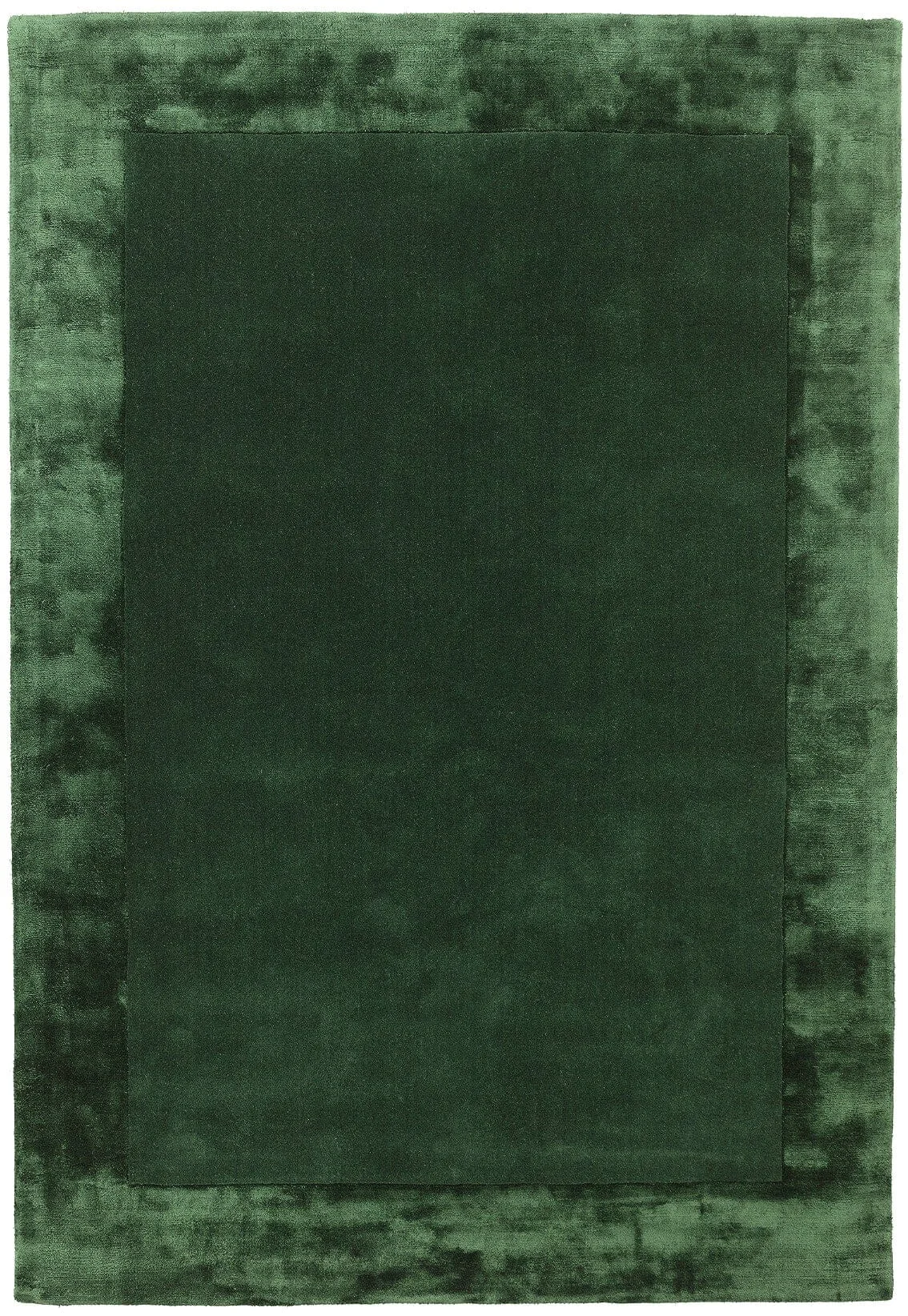Covor pufos verde din lana viscoza lucrat manual modern model uni Ascot Green 10 mm 80×150 cm ASCO080150GREE
