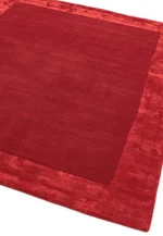 Covor pufos rosu din lana viscoza lucrat manual modern model uni Ascot Red 10 mm 200x290 cm ASCO200290REDD