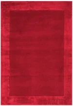 Covor pufos rosu din lana viscoza lucrat manual modern model uni Ascot Red 10 mm 200x290 cm ASCO200290REDD
