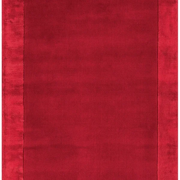 Covor pufos rosu din lana viscoza lucrat manual modern model uni Ascot Red 10 mm 200x290 cm ASCO200290REDD