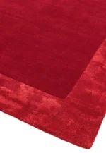Covor pufos rosu din lana viscoza lucrat manual modern model uni Ascot Red 10 mm 200x290 cm ASCO200290REDD