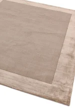 Covor pufos sand din lana viscoza lucrat manual modern model uni Ascot Sand 10 mm 160x230 cm ASCO160230SAND