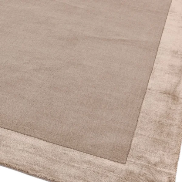 Covor pufos sand din lana viscoza lucrat manual modern model uni Ascot Sand 10 mm 160x230 cm ASCO160230SAND