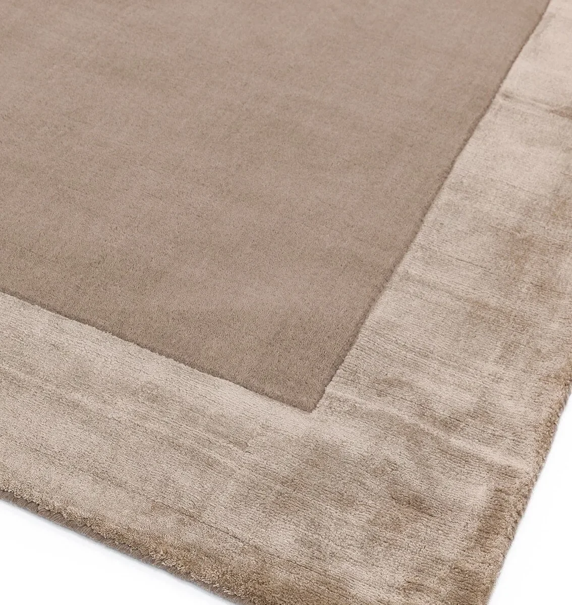 Covor pufos sand din lana viscoza lucrat manual modern model uni Ascot Sand 10 mm 160x230 cm ASCO160230SAND