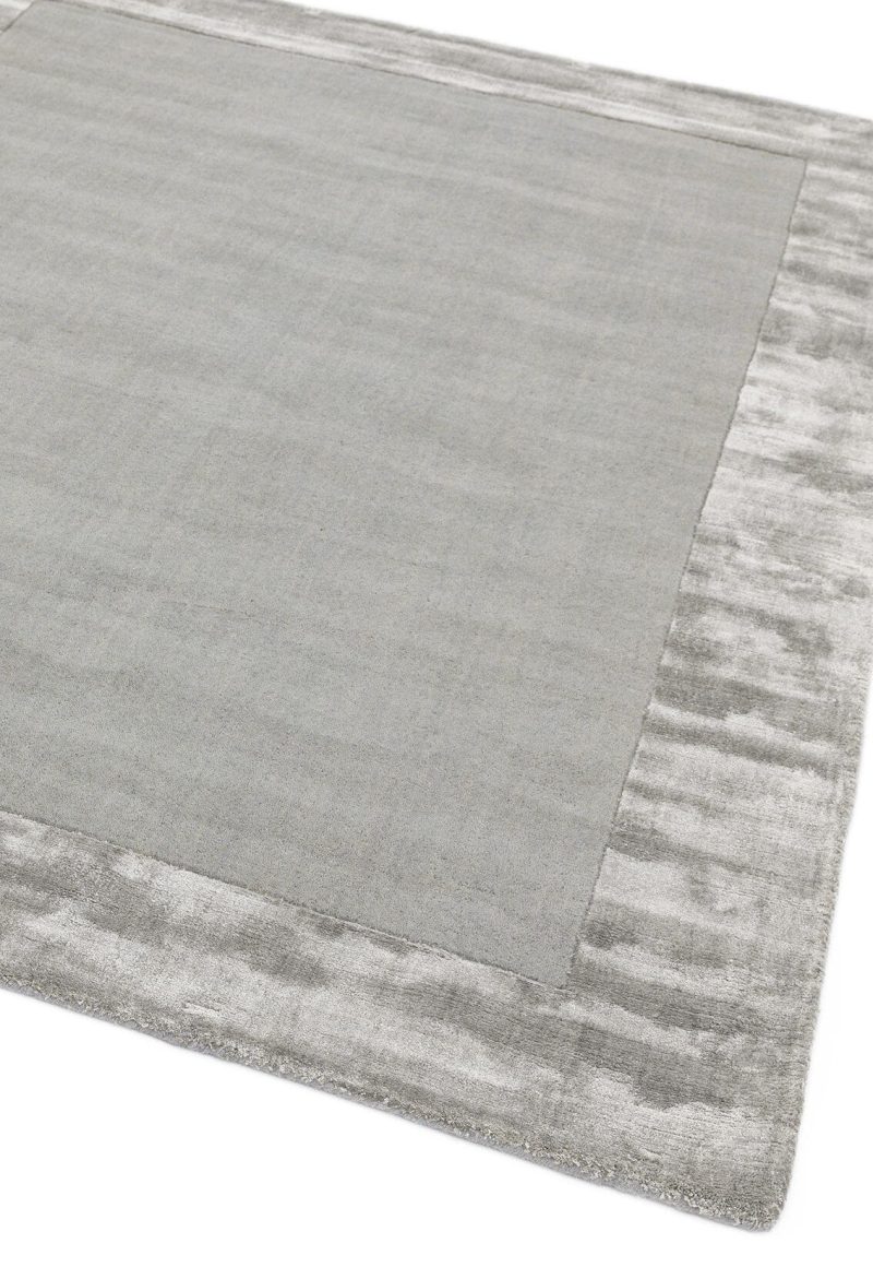 Covor pufos argintiu din lana viscoza lucrat manual modern model uni Ascot Silver 10 mm 200x290 cm ASCO200290SILV - imagine 3