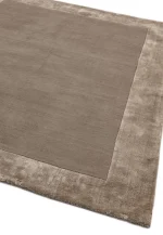 Covor pufos taupe din lana viscoza lucrat manual modern model uni Ascot Taupe 10 mm 160x230 cm ASCO160230TAUP