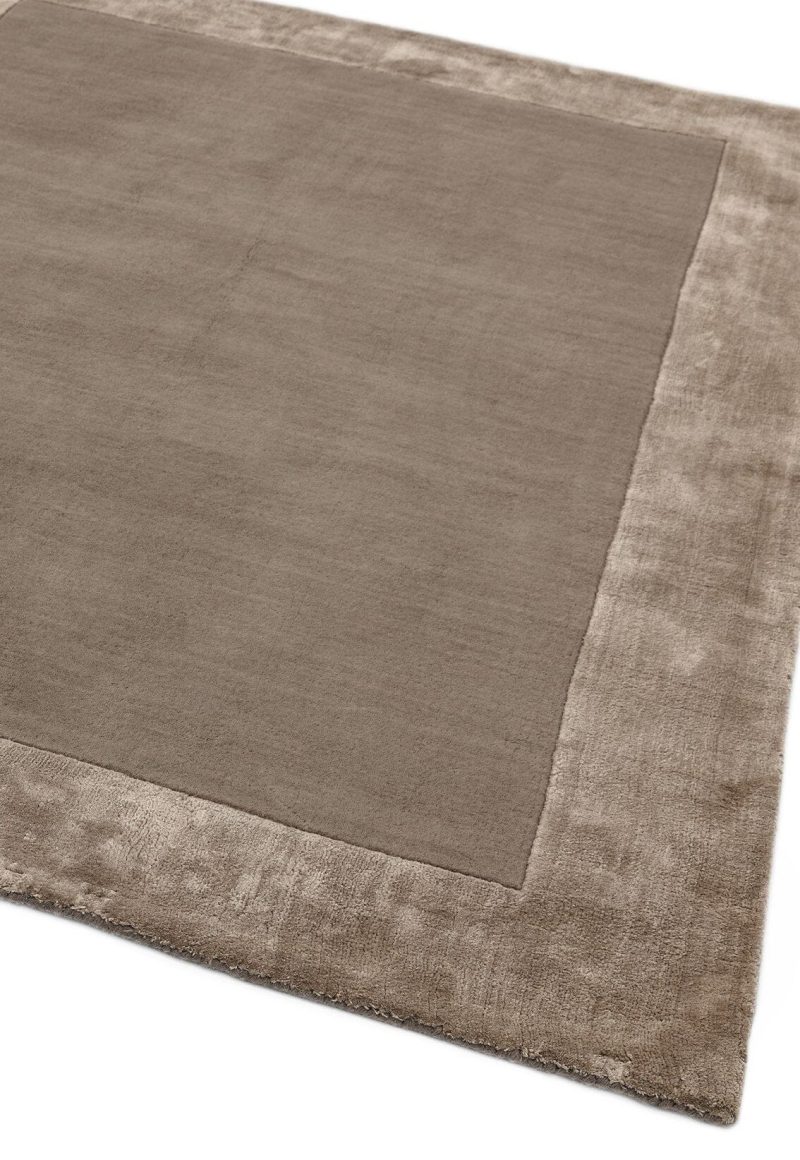 Covor pufos taupe din lana viscoza lucrat manual modern model uni Ascot Taupe 10 mm 160x230 cm ASCO160230TAUP - imagine 2