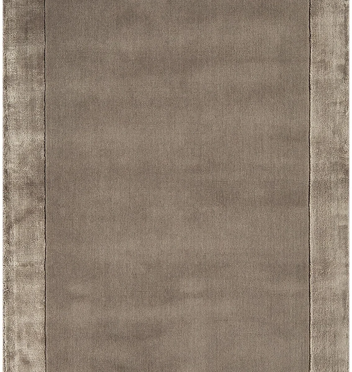 Covor pufos taupe din lana viscoza lucrat manual modern model uni Ascot Taupe 10 mm 160x230 cm ASCO160230TAUP