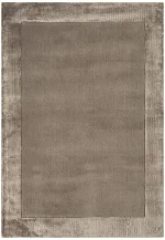 Covor pufos taupe din lana viscoza lucrat manual modern model uni Ascot Taupe 10 mm 160x230 cm ASCO160230TAUP