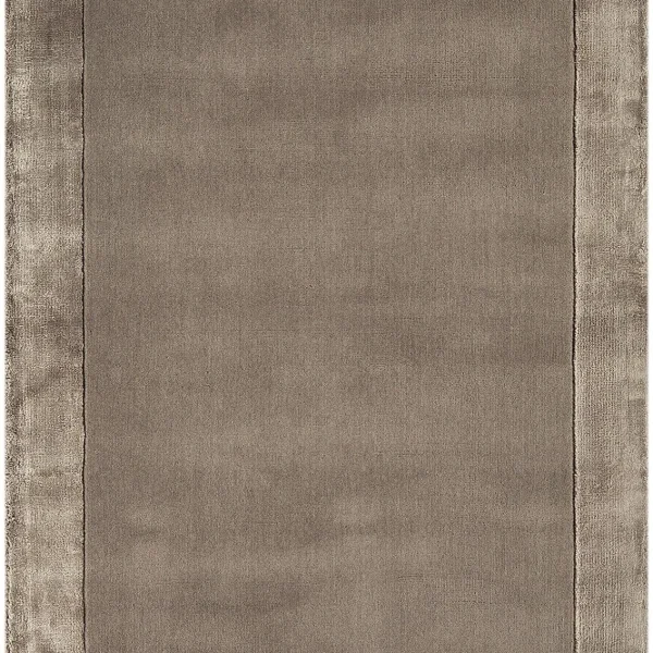 Covor pufos taupe din lana viscoza lucrat manual modern model uni Ascot Taupe 10 mm 160x230 cm ASCO160230TAUP