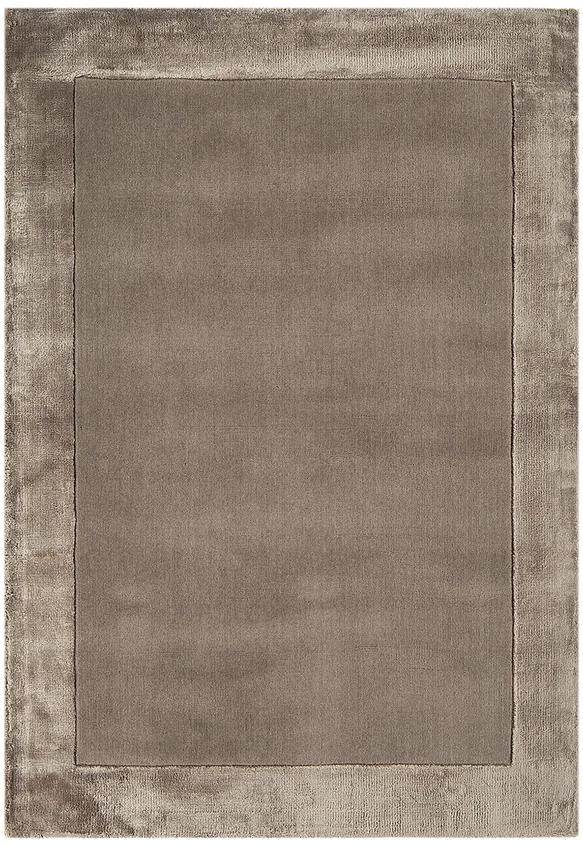 Covor pufos taupe din lana viscoza lucrat manual modern model uni Ascot Taupe 10 mm 160×230 cm ASCO160230TAUP