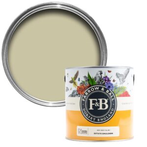 Vopsea gri satinata 20 la suta luciu pentru exterior Farrow and Ball Exterior Eggshell NHM Ash Grey No.W9 2.5 Litri