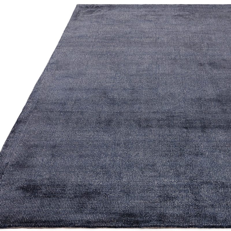 Covor pufos navy din viscoza lucrat manual modern model uni Aston Navy 8 mm 200x290 cm ASTO200290NAVY - imagine 3