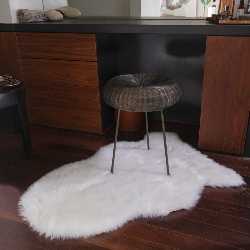 Covor pufos alb luxury modern model uni Auckland White 50 mm 70x200 cm AUCK070200WHIT - imagine 2