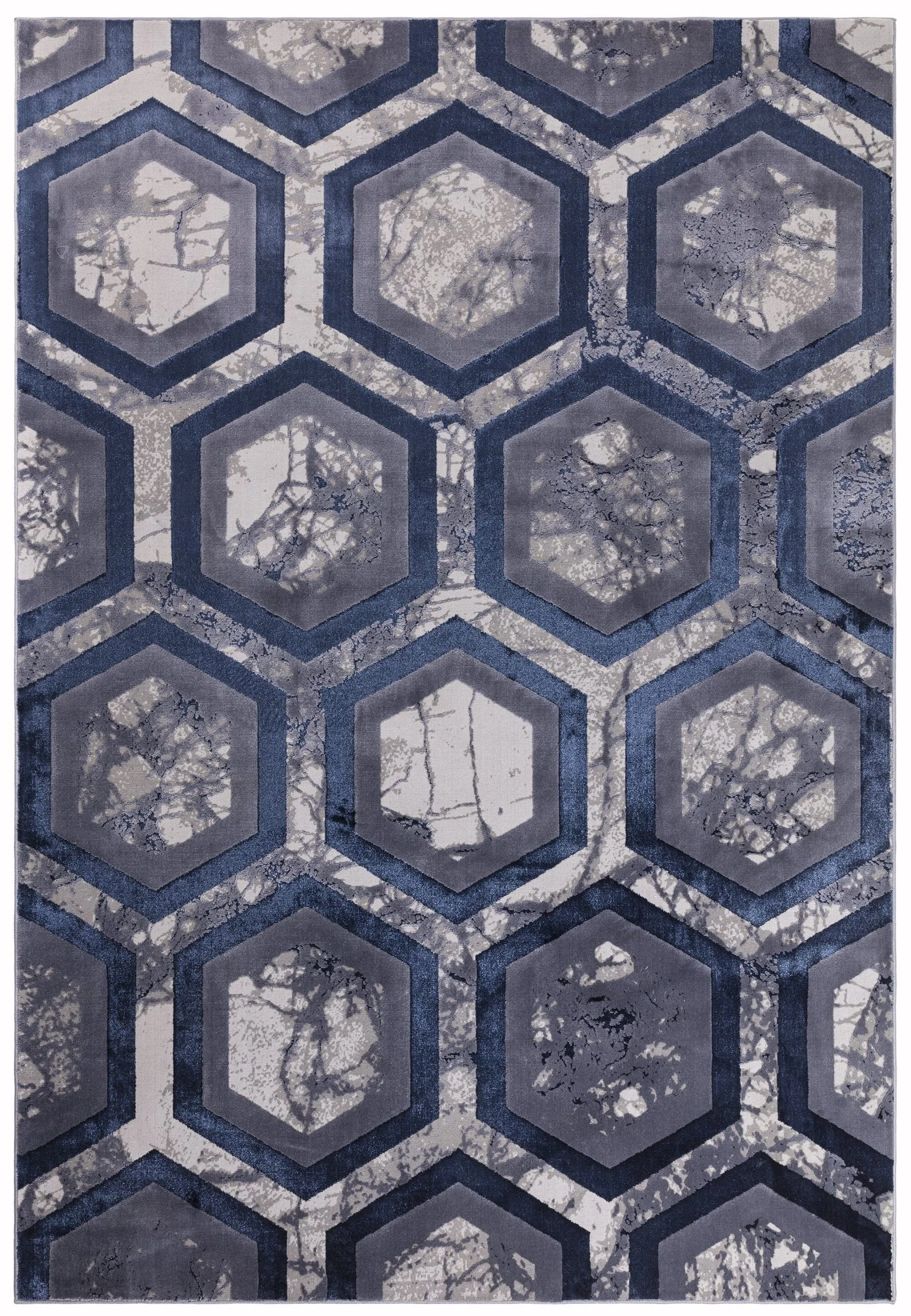 Covor modern high shine model abstract Aurora Hexagon 8 mm 120×170 cm AURO1201700019