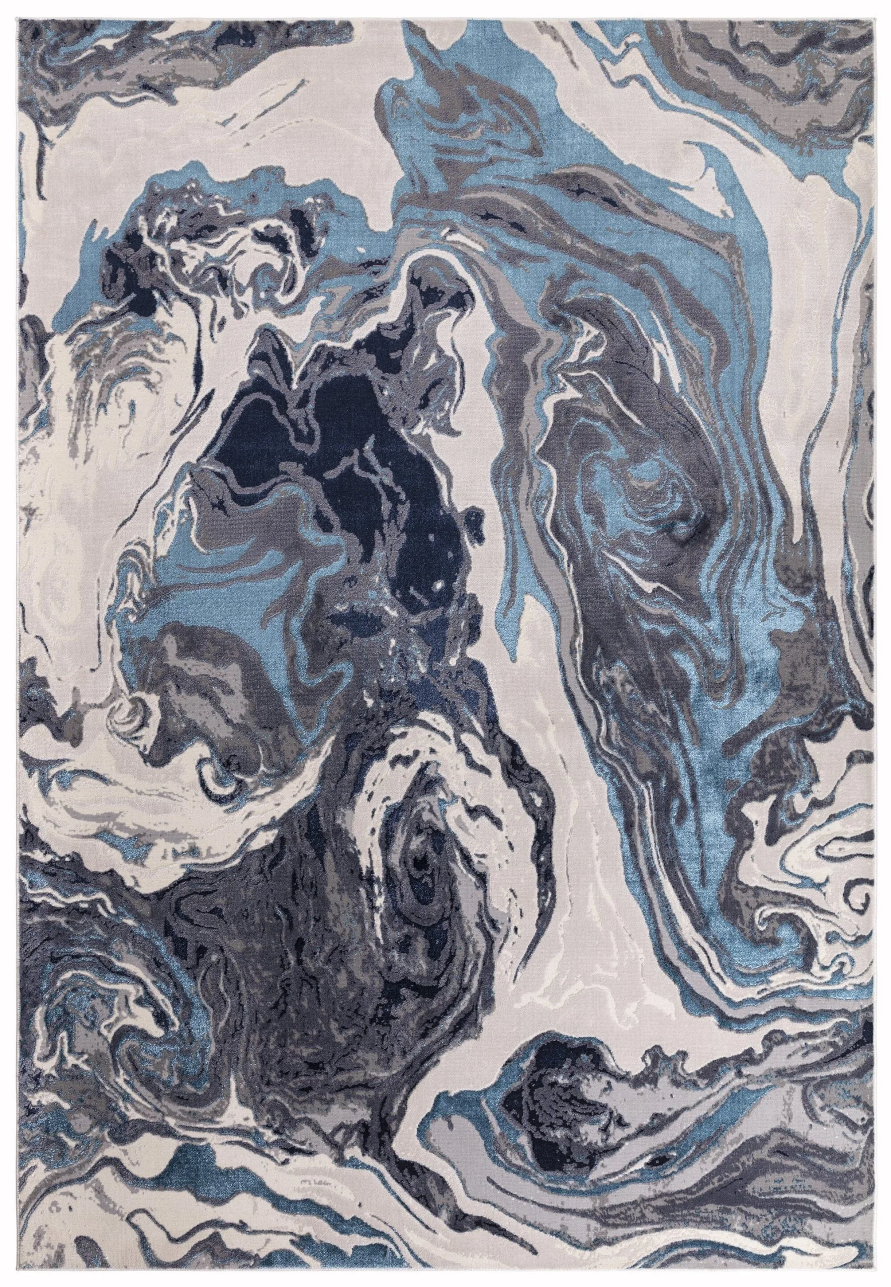 Covor modern high shine model abstract Aurora Ocean 8 mm 80×150 cm AURO0801500018