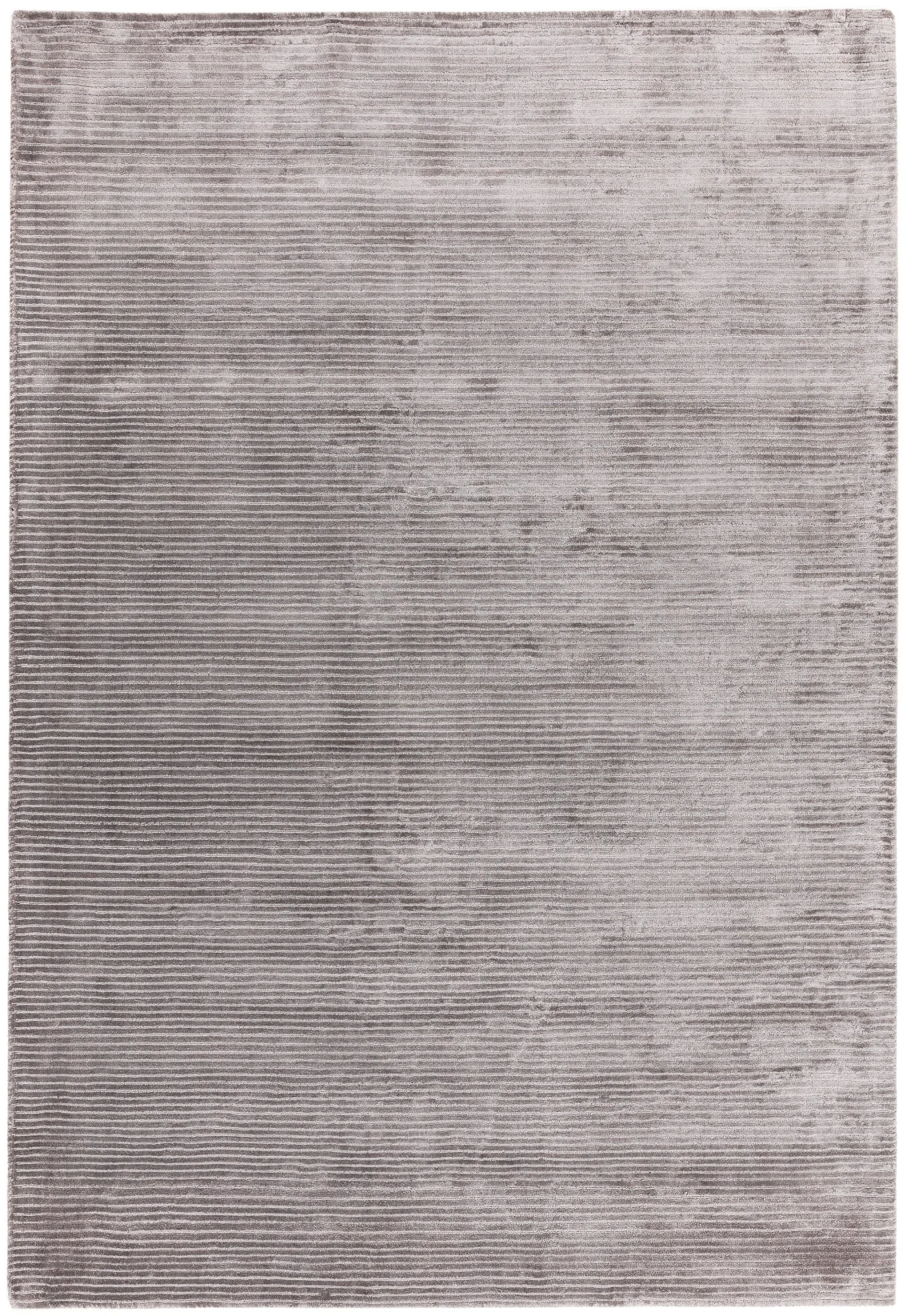 Covor pufos argintiu din vascoza lucrat manual modern shaggy model abstract dungi Bellagio Silver 9 mm 160×230 cm BELL160230SILV