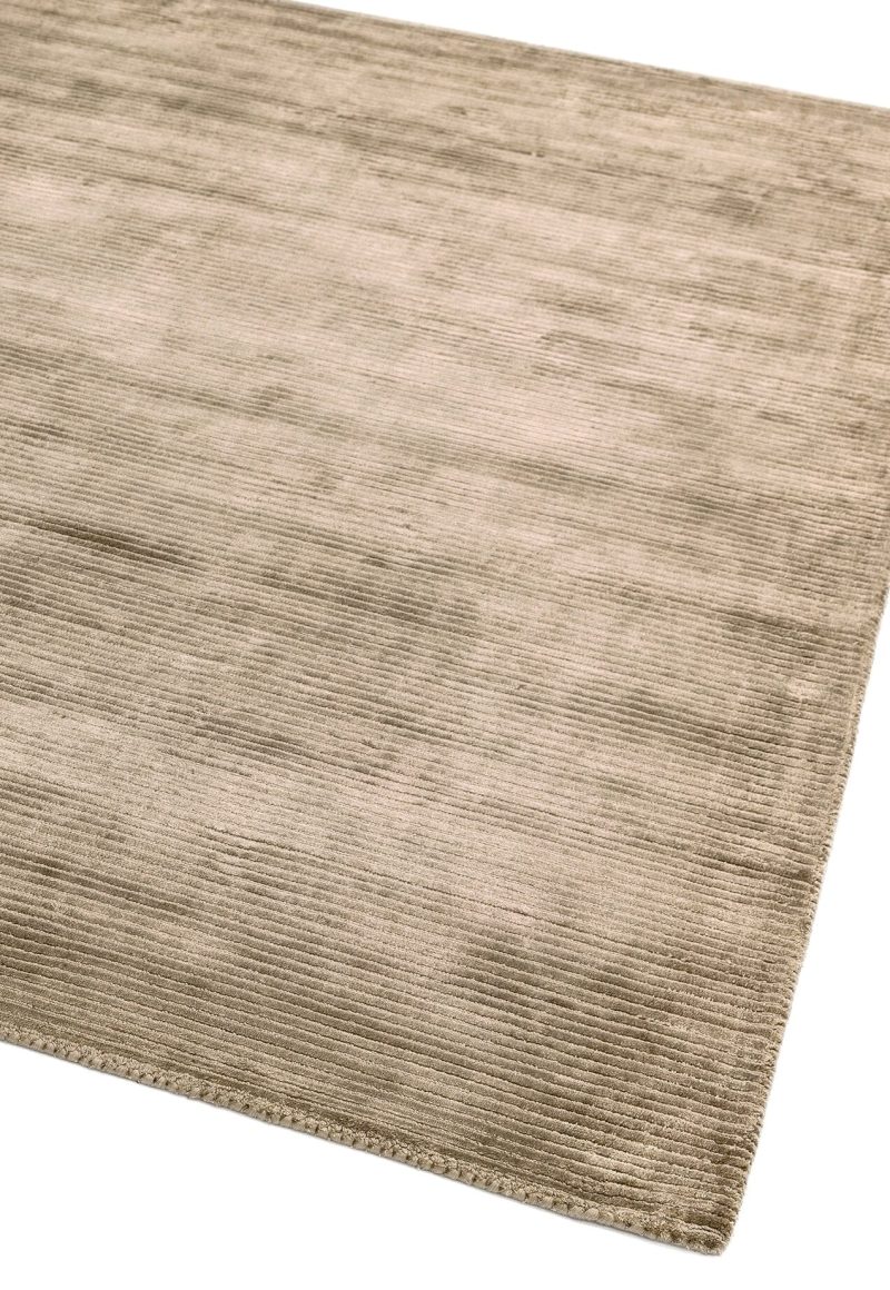 Covor pufos taupe din vascoza lucrat manual modern shaggy model abstract dungi Bellagio Taupe 9 mm 120x180 cm BELL120180TAUP - imagine 2