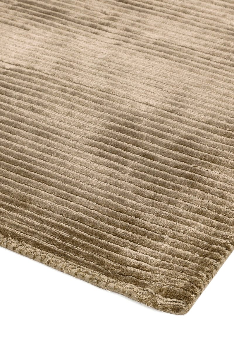Covor pufos taupe din vascoza lucrat manual modern shaggy model abstract dungi Bellagio Taupe 9 mm 120x180 cm BELL120180TAUP - imagine 3